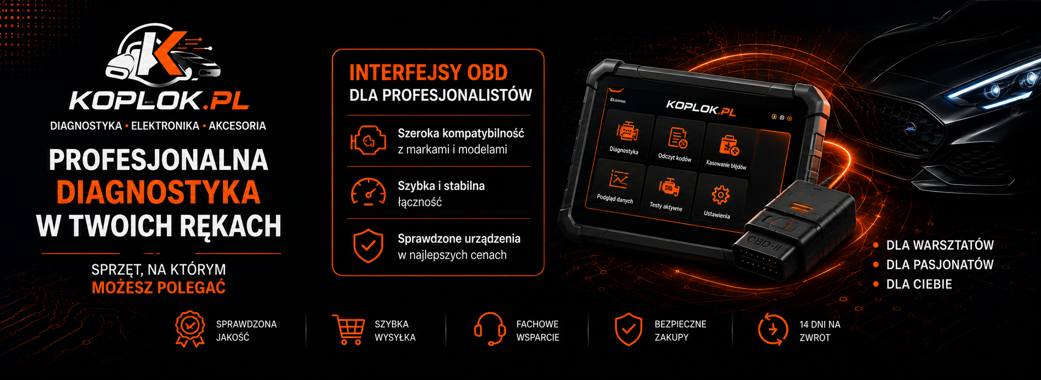 Koplok — diagnostyka, elektronika, akcesoria